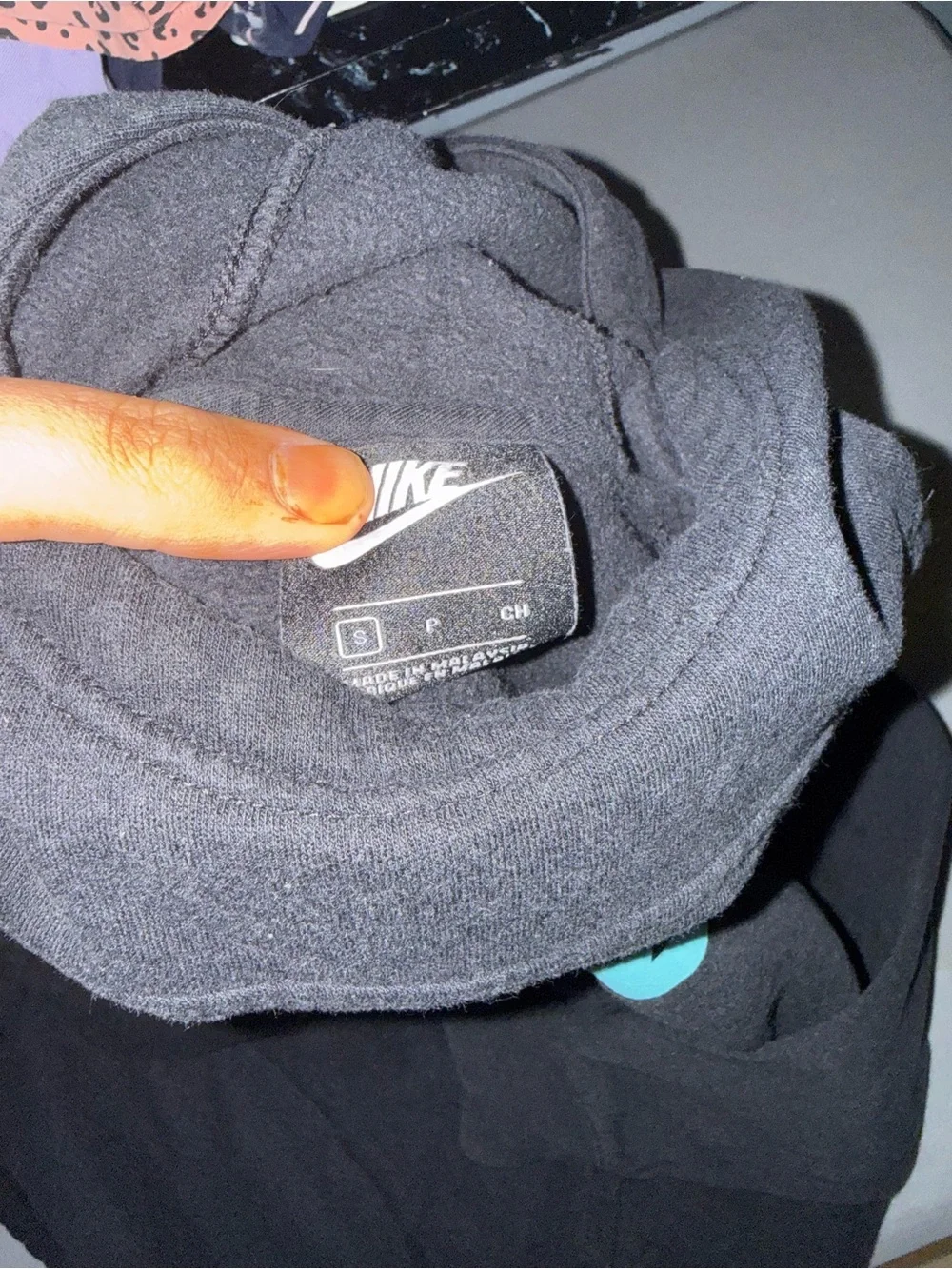 Nike Black Hoodie with Aqua Logo